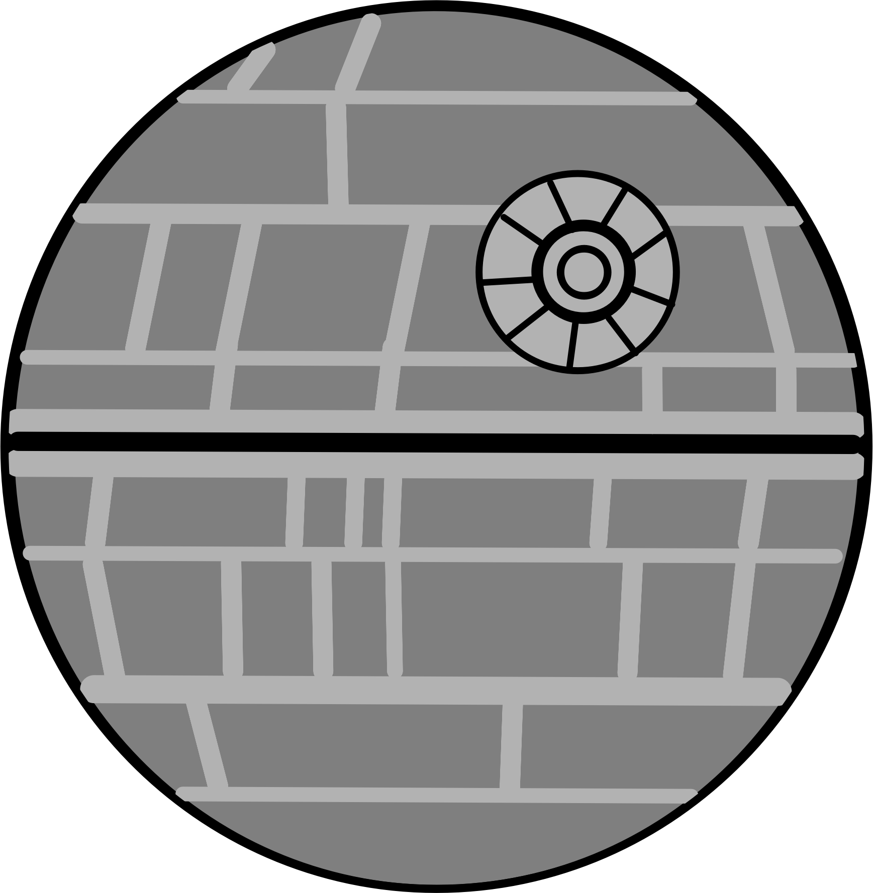 Death Star Icon Simple Design PNG Image