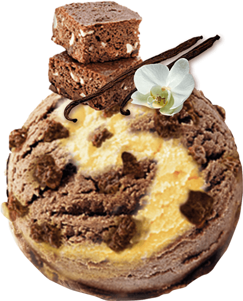 Decadent Brownie Ice Cream Dessert PNG Image