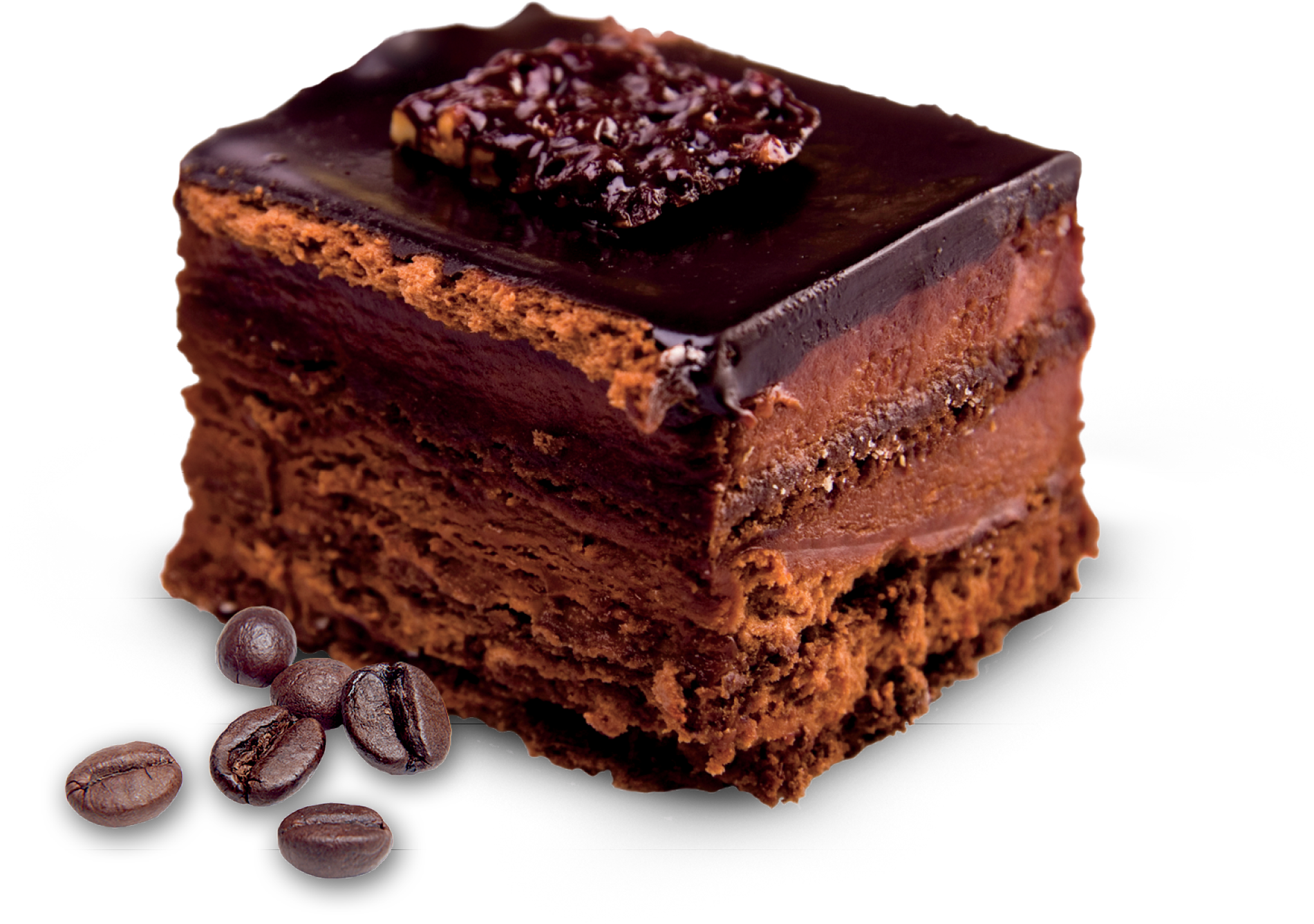 Decadent Chocolate Cake Slice PNG Image