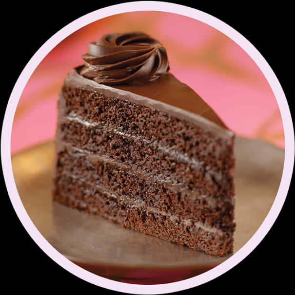 Decadent Chocolate Cake Slice PNG Image