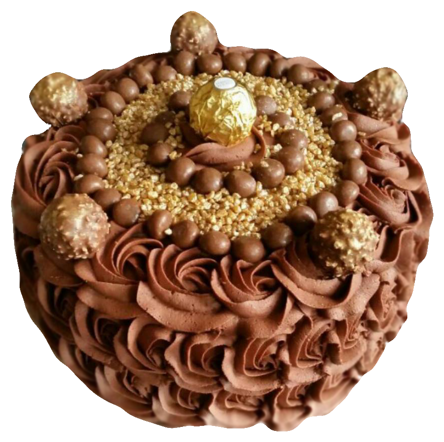 Decadent Chocolate Cake Top View.png PNG Image