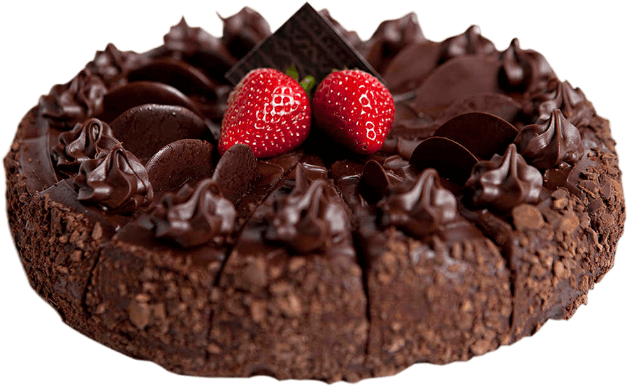 Decadent Chocolate Cakewith Strawberries PNG Image