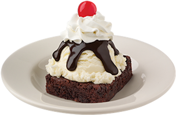 Decadent Hot Fudge Sundae Brownie PNG Image