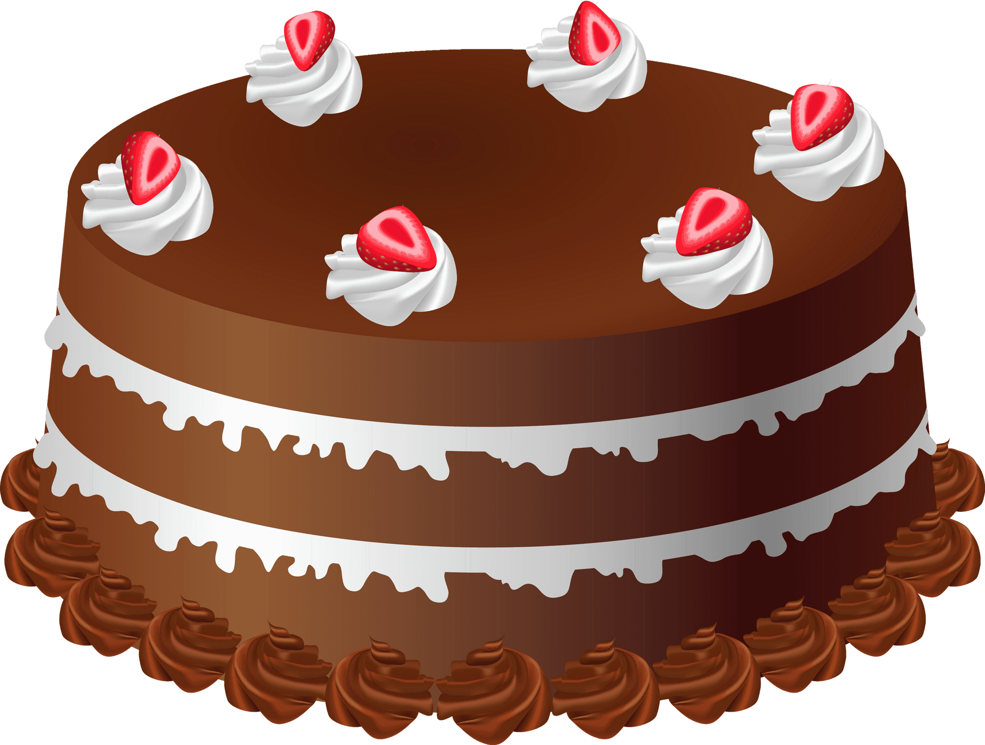 Decadent Strawberry Chocolate Cake PNG Image