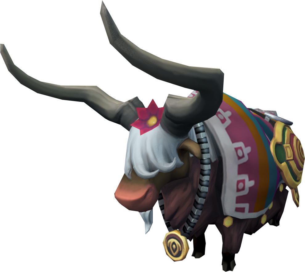 Decorated Cartoon Yak3 D Model PNG Image