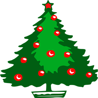 Decorated Christmas Tree Graphic PNG Image