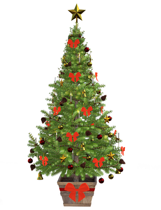 Decorated Christmas Treewith Gifts.png PNG Image