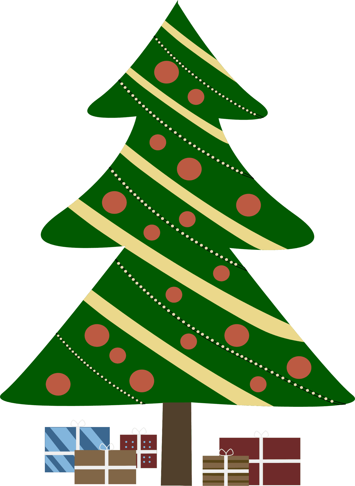 Decorated Christmas Treewith Presents PNG Image