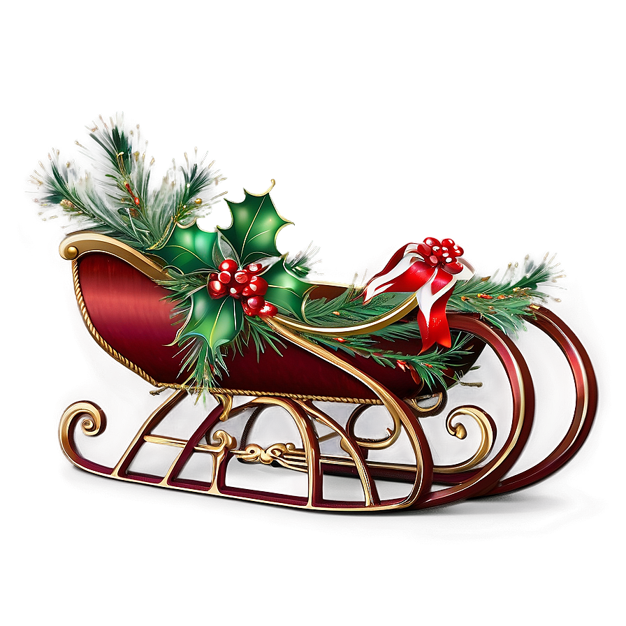 Decorated Holiday Sleigh Png 06292024 PNG Image