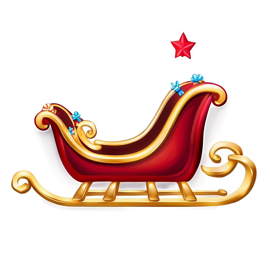 Decorated Holiday Sleigh Png Exd PNG Image