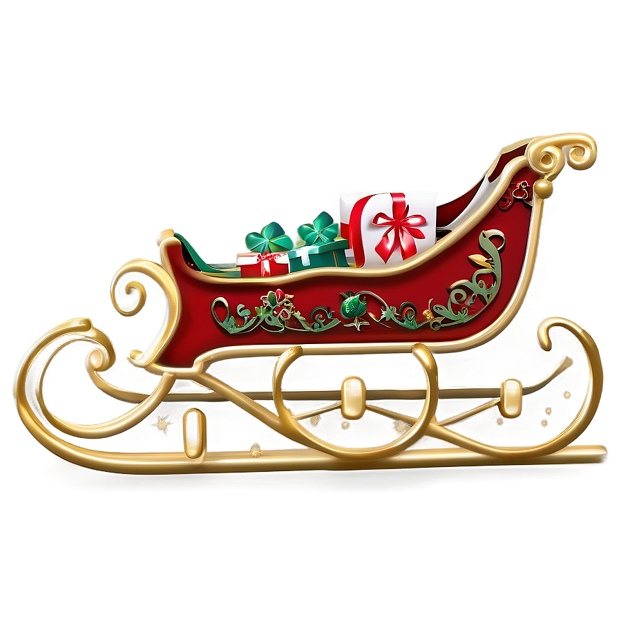 Decorated Holiday Sleigh Png Mkd PNG Image