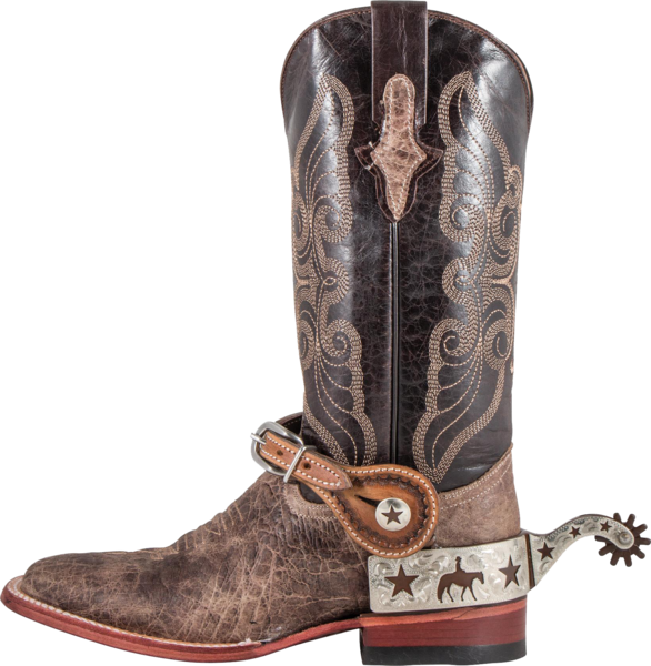 Decorative Cowboy Bootwith Spurs PNG Image