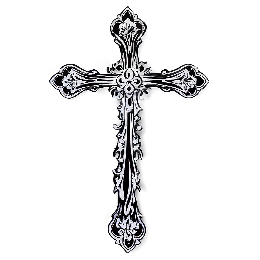 Decorative Cross Outline Png Grd38 PNG Image