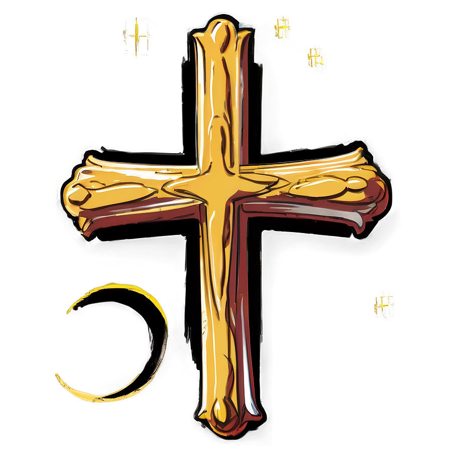 Decorative Cross Sketch Png Dtg9 PNG Image