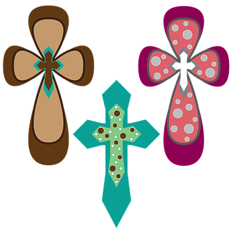 Decorative Crosses Vector Illustration PNG Image