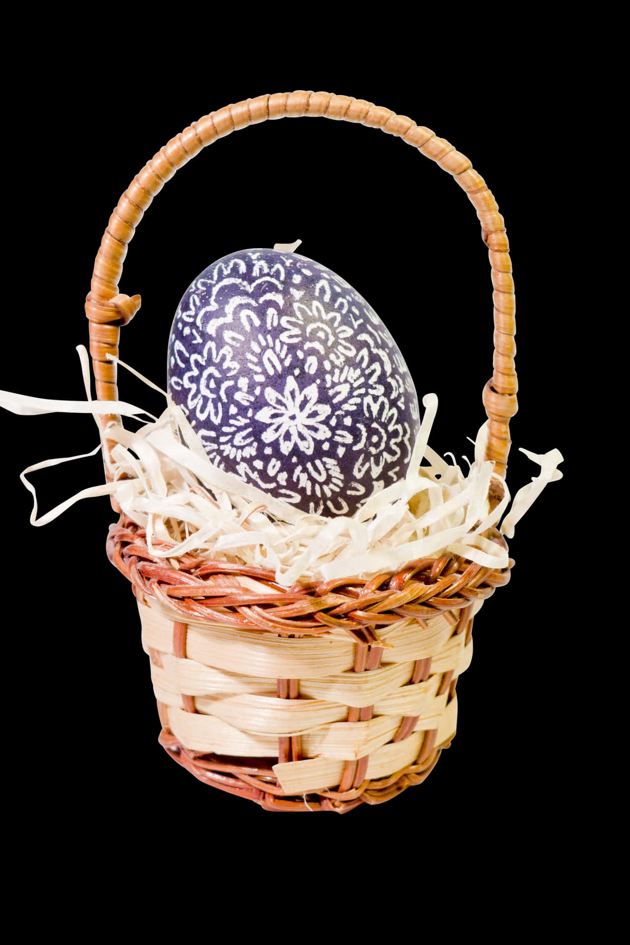 Decorative Easter Eggin Wicker Basket PNG Image