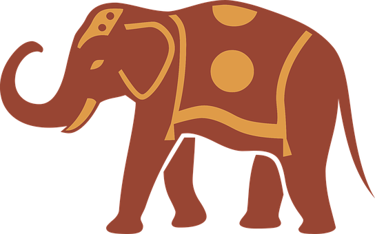 Decorative Elephant Graphic PNG Image