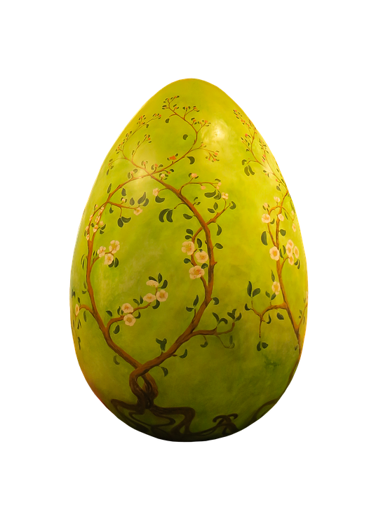 Decorative Floral Easter Egg PNG Image