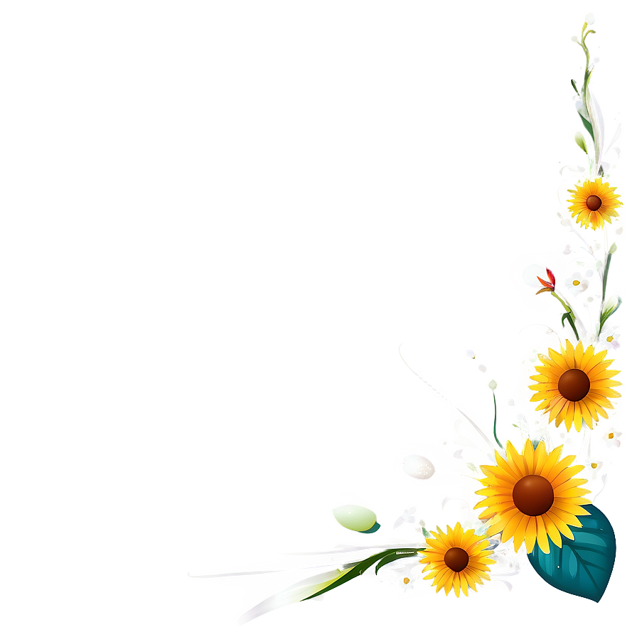 Decorative Flower Corner Png Enq PNG Image