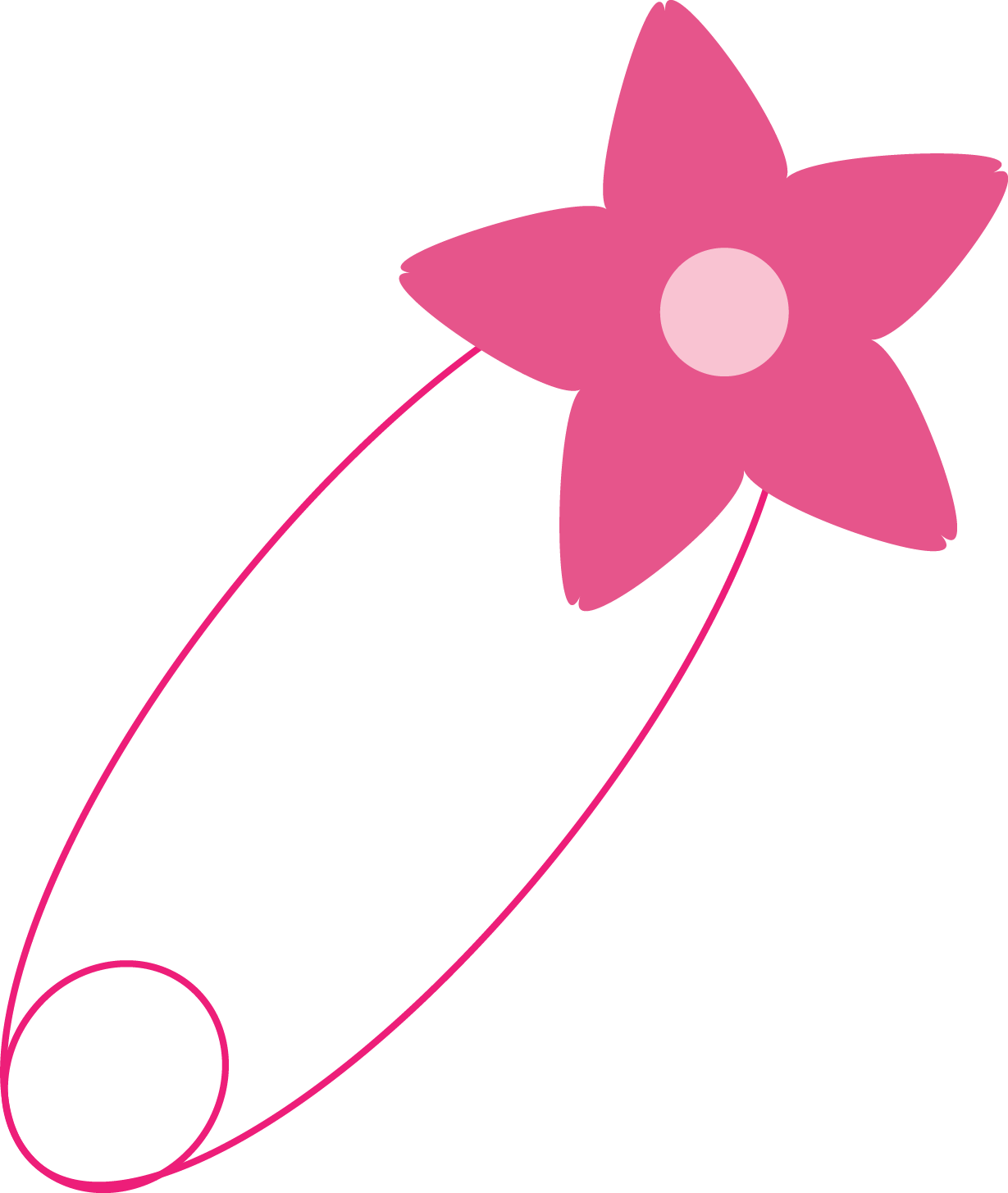 Decorative Flower Safety Pin PNG Image