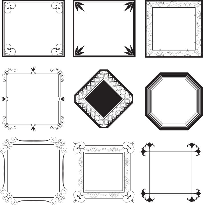 Decorative Frame Collection Vector PNG Image