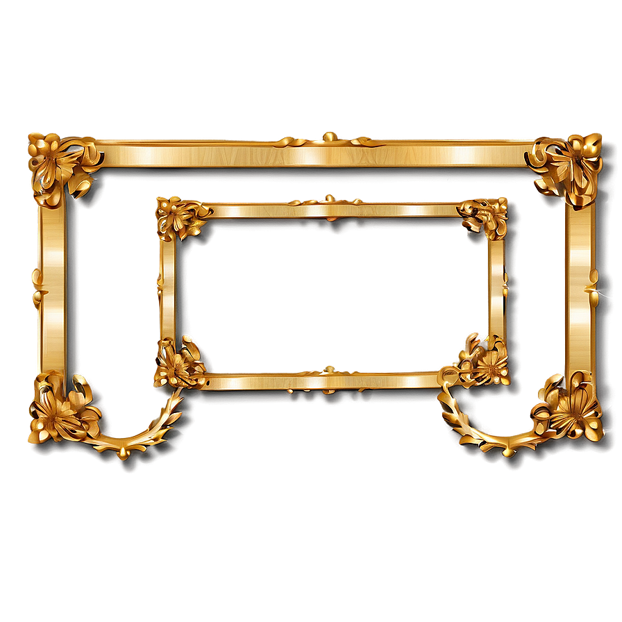 Decorative Gold Frame Png Qny54 PNG Image