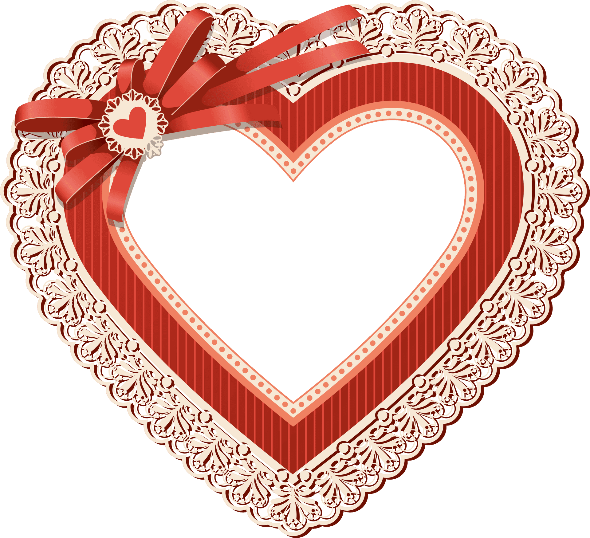 Decorative Heart Border Design PNG Image