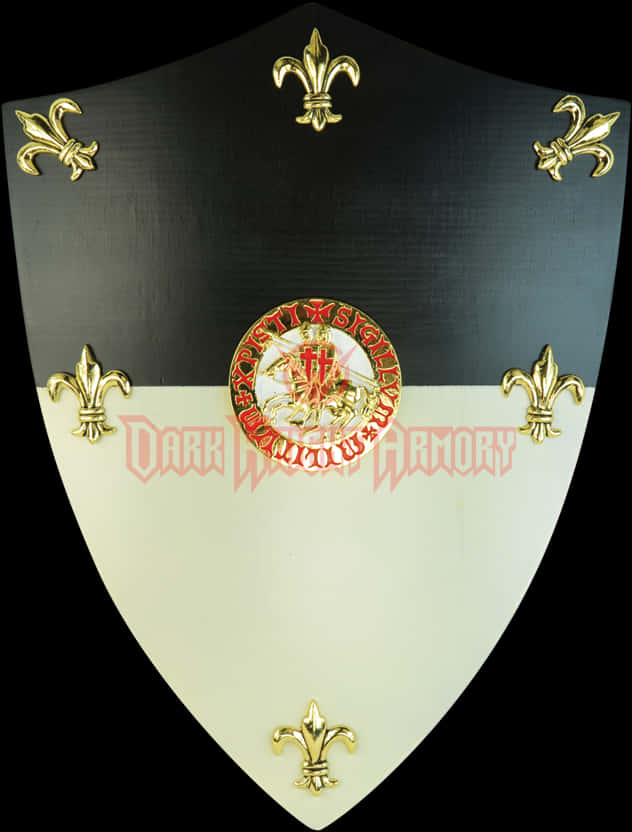 Decorative Heraldic Shieldwith Fleurde Lis PNG Image