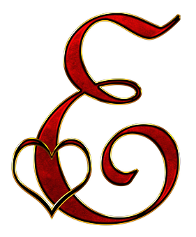 Decorative Letter Gwith Heart Design PNG Image