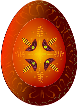 Decorative Painted Easter Egg PNG Image