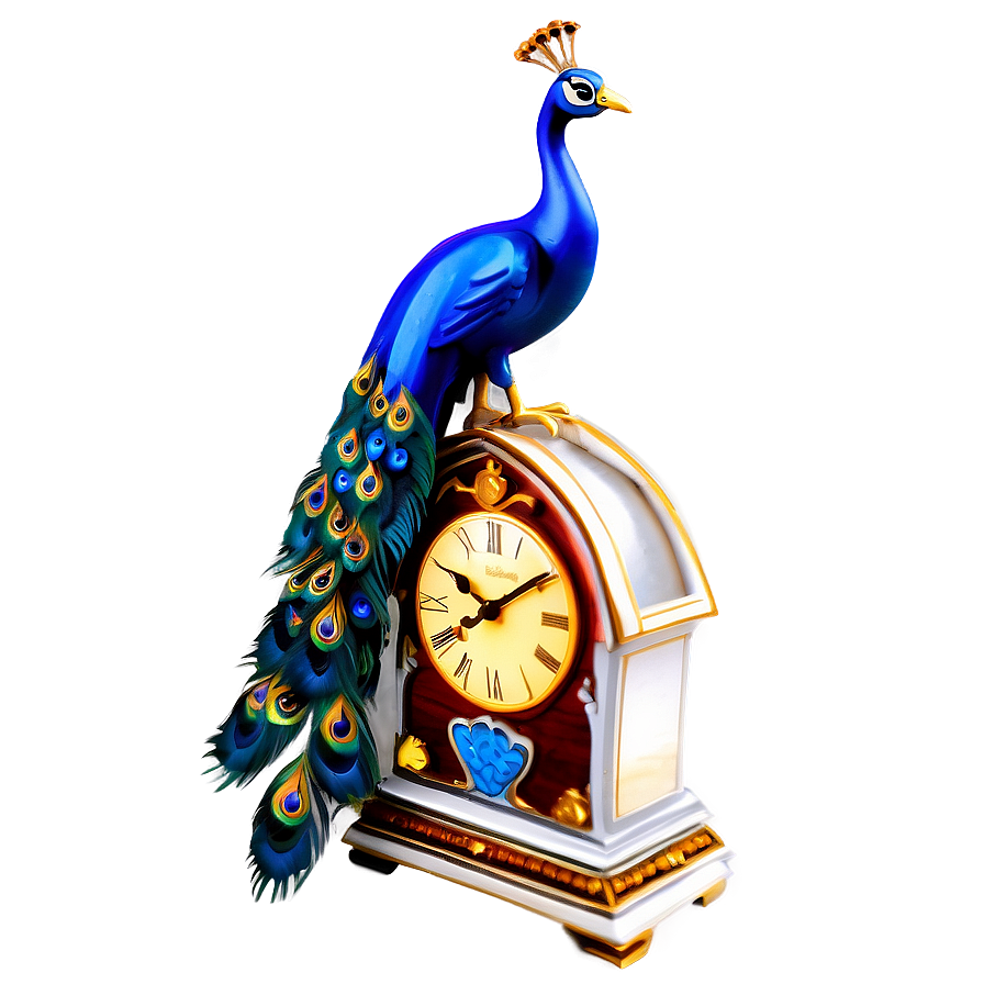 Decorative Peacock Clock Png 86 PNG Image