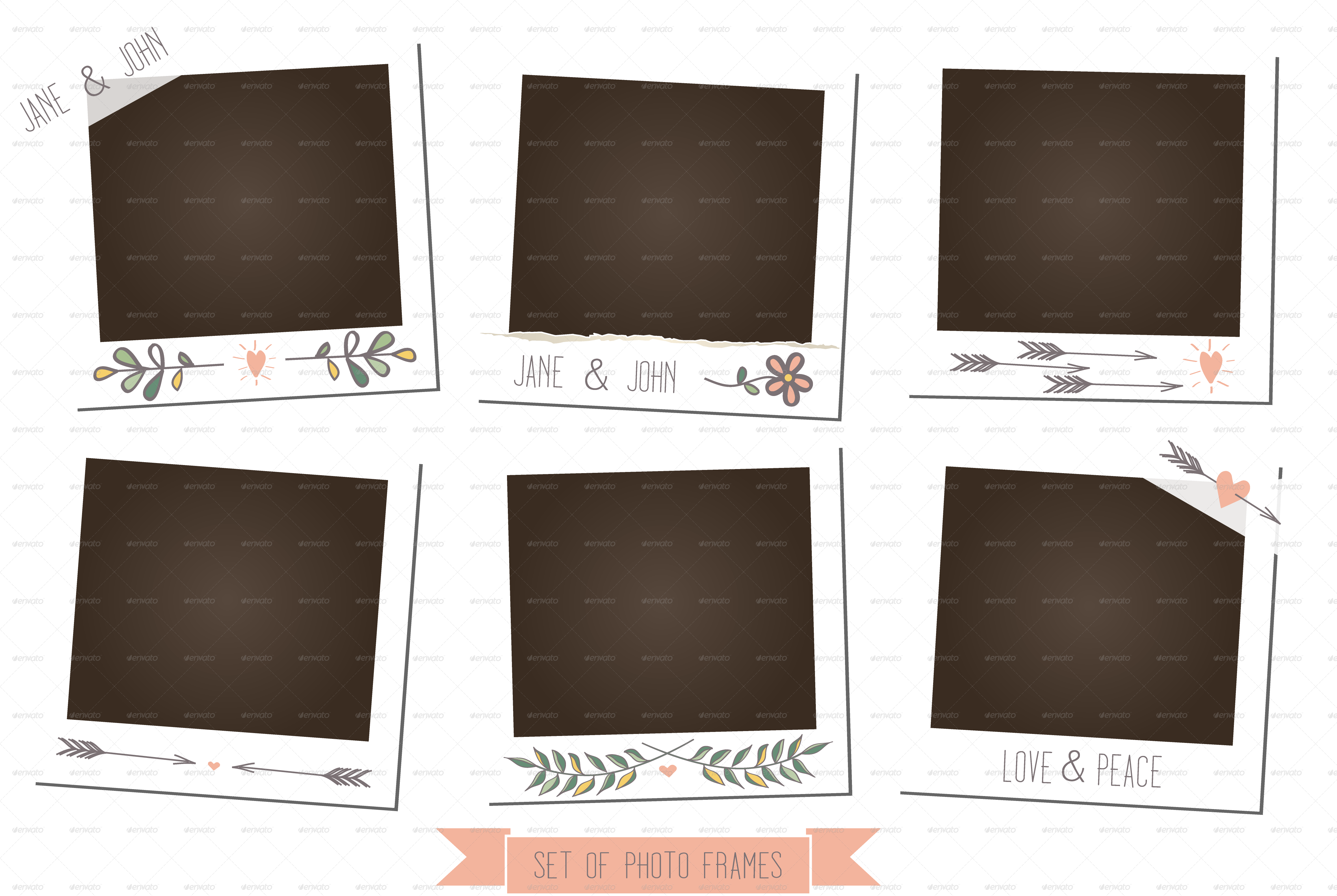 Decorative Photo Frames Collection PNG Image