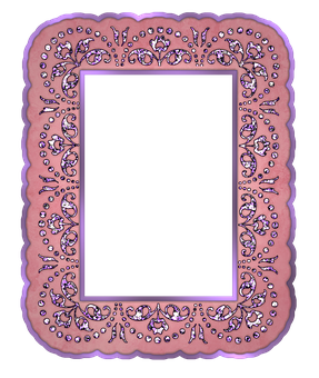 Decorative Pink Jeweled Frame PNG Image