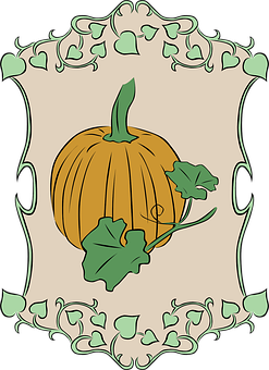 Decorative Pumpkin Artwork PNG Image