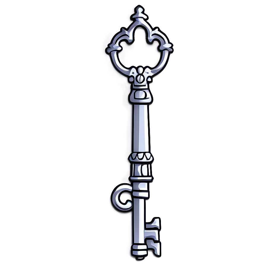 Decorative Skeleton Key Outline Png 06212024 PNG Image