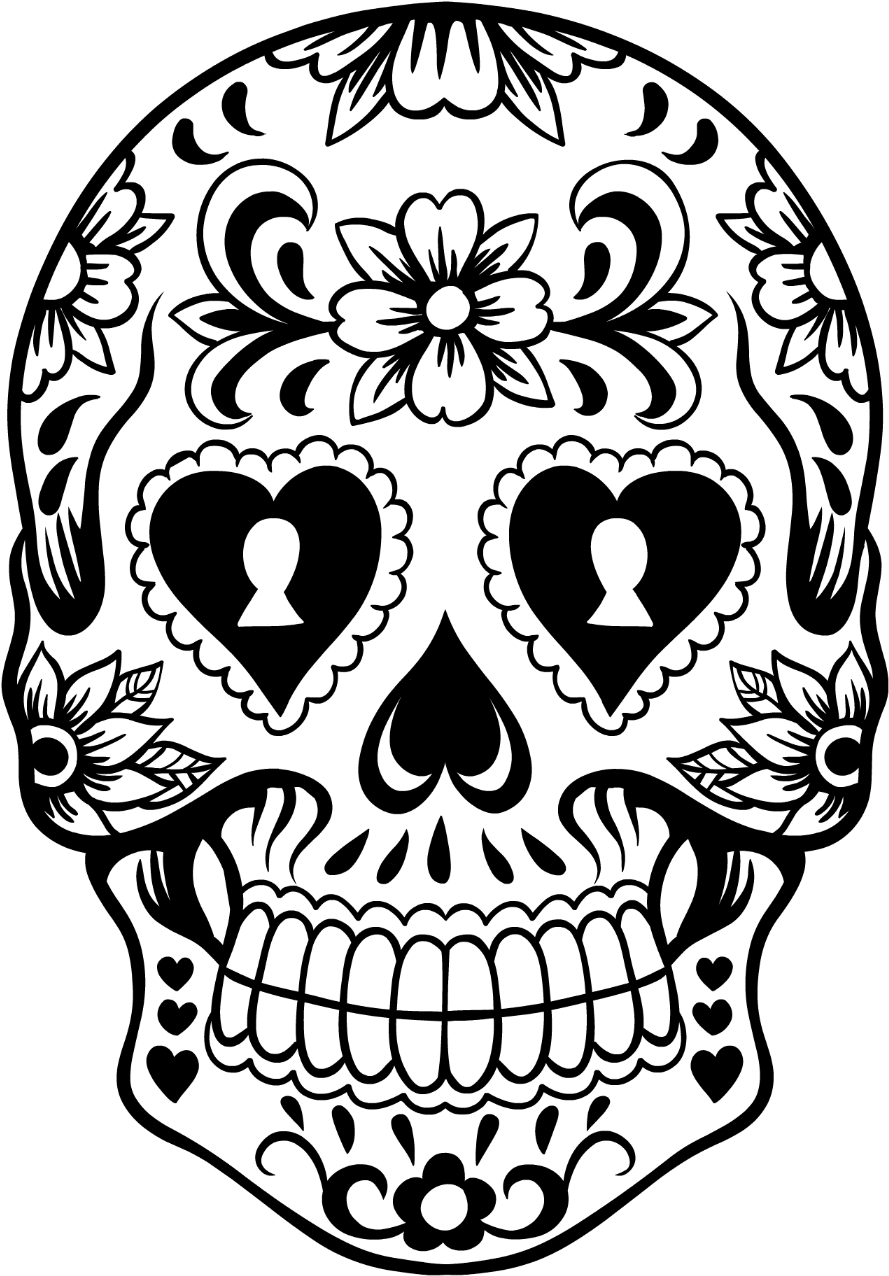 Decorative_ Sugar_ Skull_ Vector_ Art PNG Image