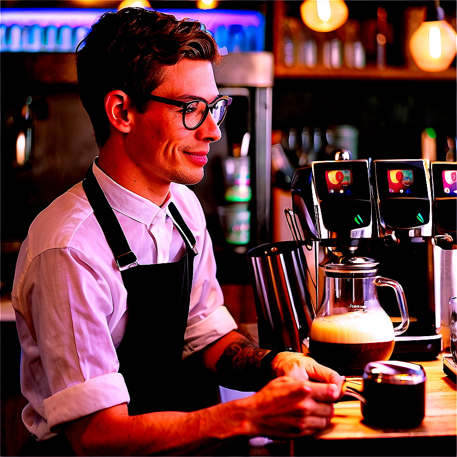 Dedicated Barista At Work Png Qkw69 PNG Image