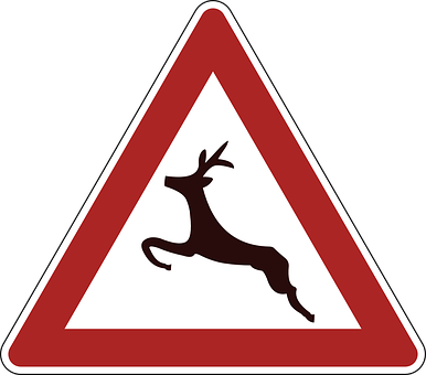 Deer Crossing Road Sign PNG Image