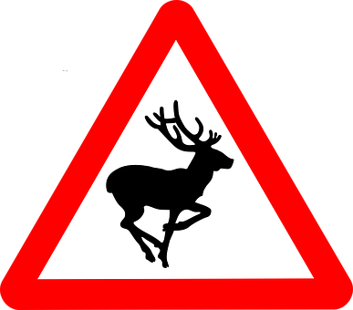 Deer Crossing Sign PNG Image