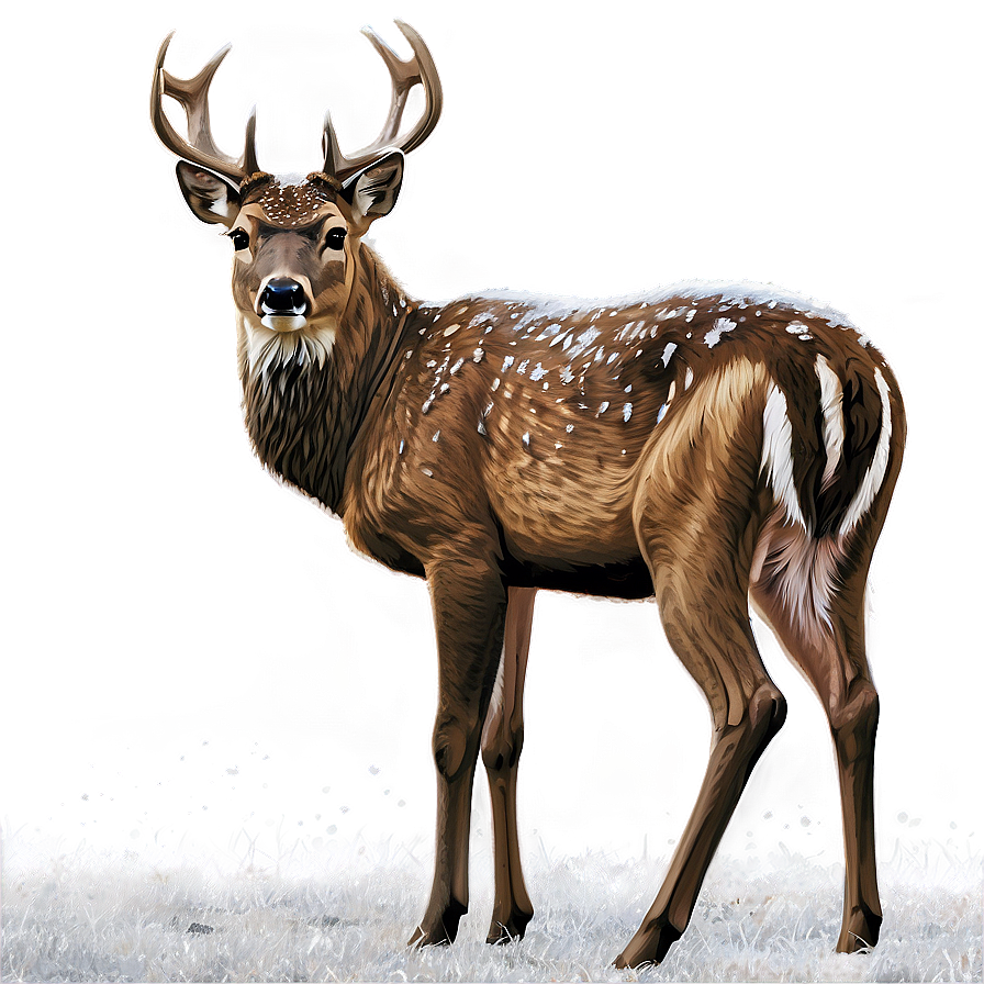 Deer In Snowfall Png 41 PNG Image