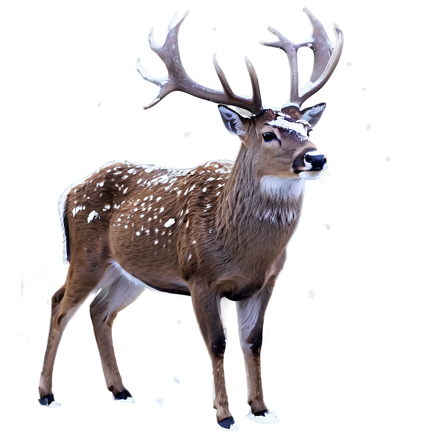 Deer In Snowfall Png Hwc PNG Image