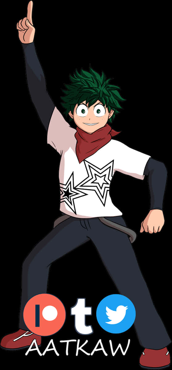 Deku My Hero Academia Pose PNG Image