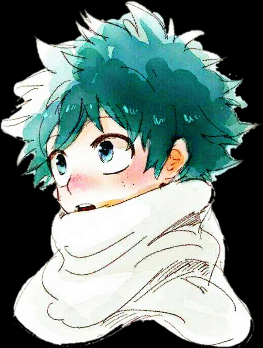 Deku Portraitin Scarf PNG Image