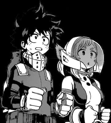 Dekuand Friend Black White Manga Panel PNG Image