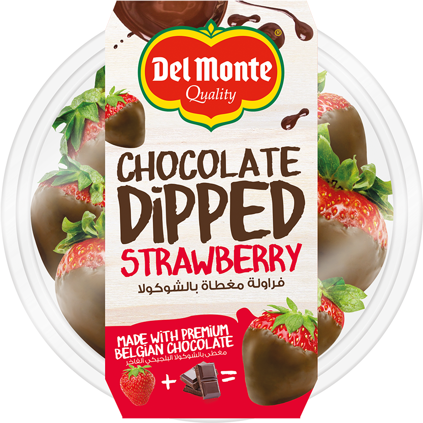 Del Monte Chocolate Dipped Strawberry Packaging PNG Image