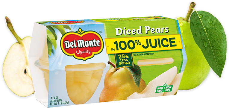 Del Monte Diced Pears Packaging PNG Image