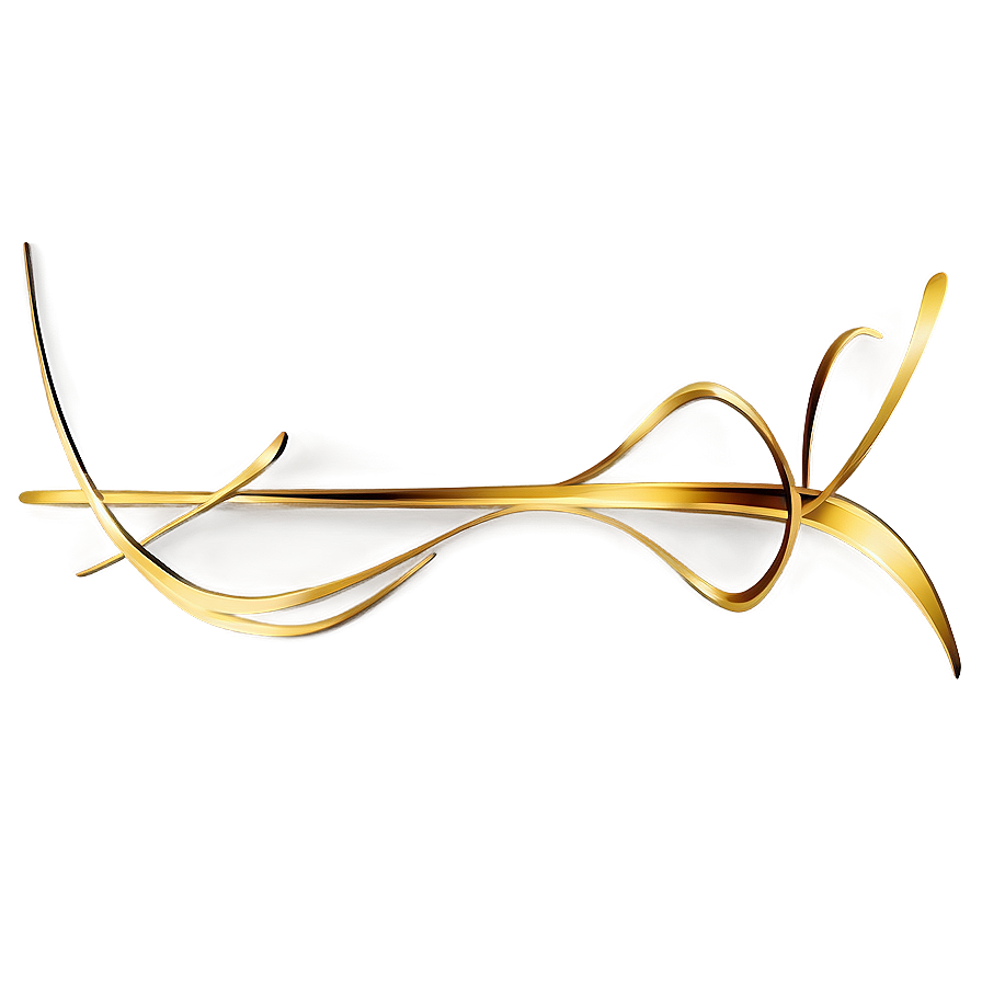 Delicate Golden Line Stroke Png 51 PNG Image