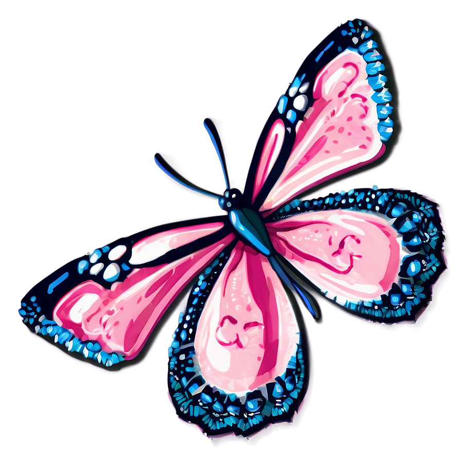 Delicate Pink Butterfly Picture Png Dye PNG Image