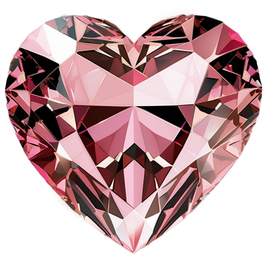 Delicate Pink Heart Diamond Png Vuf29 PNG Image