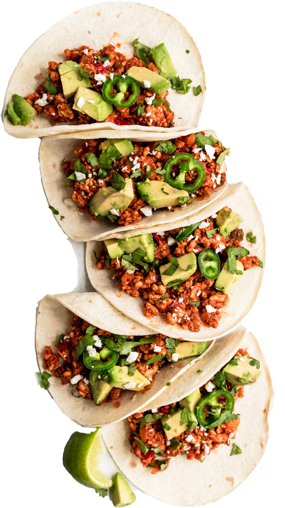 Delicious Beef Tacos With Avocadoand Lime PNG Image